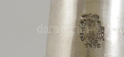 Dekoratív ezüstözött fogpiszkáló tartó, jelzett, m: 15,5 cm