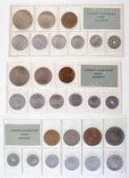 1971-1989. Forgalmi sor tétel (19xklf), benne 1986. 2f-20Ft (10xklf) érmés forgalmi sor fóliatokban ...