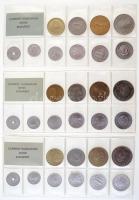 1971-1989. Forgalmi sor tétel (19xklf), benne 1986. 2f-20Ft (10xklf) érmés forgalmi sor fóliatokban ...