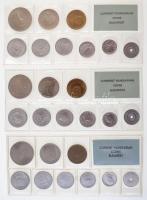 1971-1989. Forgalmi sor tétel (19xklf), benne 1986. 2f-20Ft (10xklf) érmés forgalmi sor fóliatokban ...