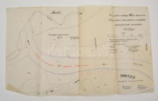 1906-1932 A tisza-örvényi 67. sz. átmetszés 3 db térképe, valamint Tiszafüredi folyószakasz térképe ...