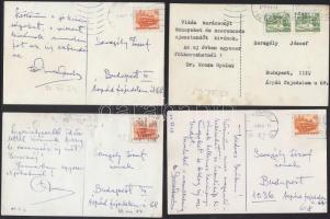 1961-1974 Dr. Grexa Gyula (1891-1977) művészettörténész, irodalomtörténész 7 db képeslapja, 5 db saj...