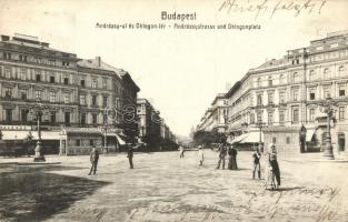 1910 Budapest VI. Andrássy út, Oktogon tér, Kávéház, Magyar Szó Szerkesztősége és kiadóhivatala (EK)