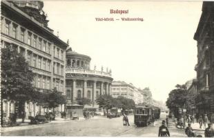 Budapest VI. Váci körút (ma Bajcsy-Zsilinszky út), bazilika, villamos, utcaseprő