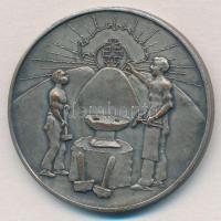 1926. A Bajai Ipartestület Tanonczmunka Kiállítása - Isten éld a magyar ipart! - Az érdem jeléül II. díj 1926 kétoldalas ezüstözött Cu díjérem (42mm) T:2