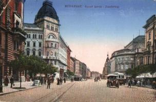 1914 Budapest VIII. József körút (Blaha Lujza tér), automobil, villamosok (EK)