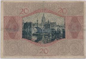 Német Birodalom / Frankfurt 1918. 20M szükségpénz T:III- ragasztás German Empire / Frankfurt 1918. 20 Mark necessity note C:VG sticked