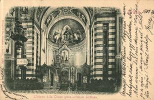 1900 Trieste, Linterno della Chiesa greca-orientale Serbiana / Serbian Greek Orthodox Church interior (EK)