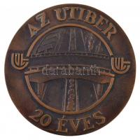 1991(?) Az UTIBER 20 éves / Kutassy Péter Br plakett (97mm) T:2 kis patina