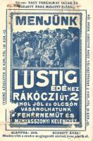 Budapest V. Veres Pálné szobor, hátoldalon Lusztig Ede üzletének reklámja (Rákóczi út 2.) (Rb)