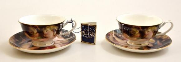 LG fine bone china olasz porcelán teáskészlet két személyre, eredeti, dekoratív díszdobozban.