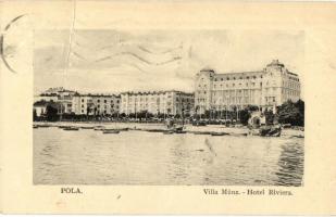 Pola, Villa Münz, Hotel Riviera. G. Fano 5058. (fa)