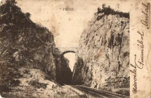 Fiume, Rijeka; vasúti sín híddal/ railway line with bridge (fl)