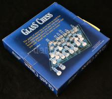 Üveg sakk-készlet, eredeti dobozában, nem használt. / Glass chess set.
