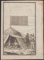cca 1700-1800 Törökök a sátornál, metszet, 16×10 cm