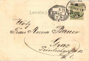 1904 Budapest V. Belváros, Városház tér. litho (EK)