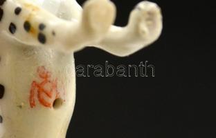 Metzler & Ortloff dalmata kutya figura, kézzel festett, jelzett, farkán restaurált  m: 4 cm