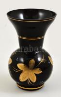 Festett üveg váza. 16,5 cm