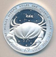 DN Horoszkóp érmesorozat - Rák ezüstözött fém emlékérem eredeti tokban, kis információs papírral (42mm) T:PP