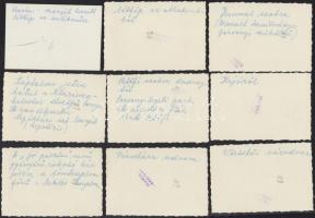 cca 1950 Pozsony, városképek, utcarészletek, 9 db fotó, hátoldalon feliratozva, 6×9 cm