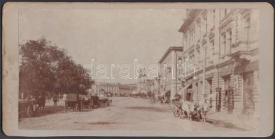 cca 1890 Marosvásárhely, Széchenyi tér, keményhátú fotó, 9,5×19 cm