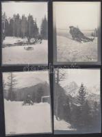 cca 1910 Magas-Tátra szánkózók, épületek, tájképek, 30 db fotó, 9×12 cm