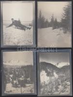 cca 1910 Magas-Tátra szánkózók, épületek, tájképek, 30 db fotó, 9×12 cm