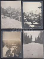 cca 1910 Magas-Tátra szánkózók, épületek, tájképek, 30 db fotó, 9×12 cm