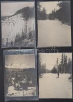 cca 1910 Magas-Tátra szánkózók, épületek, tájképek, 30 db fotó, 9×12 cm