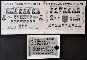 1969-1973 3 db tabló fotó, 18x24 cm és 24x30 cm közötti méretben