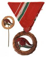 ~1970-1980. Előre - Kiváló Úttörővezető zománcozott kitüntetés mellszalagon, miniatűr kitűzővel, tokban T:2