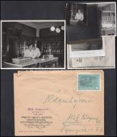 cca 1953 Borsodnádasd, gyógyszertár, fotók és negatívok, egy részük feliratozva, különböző méretben, összesen 12 db