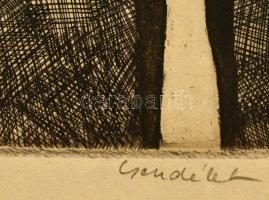 Kádár György (1912-2002): Asztali csendélet. Rézkarc, papír, jelzett, 19,5×29,5 cm