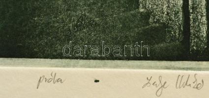 Olvashatatlan jelzéssel: Erdő. Rézkarc, papír, jelzett,  22×16 cm