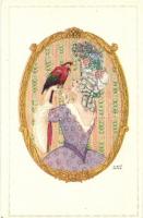 Lady with parrot. B. K. W. I. 622-4. s: August Patek