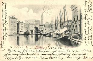 1899 Piran, Pirano; Porto interno / port with ships