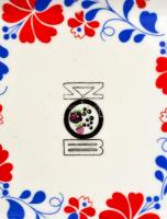 Szob feliratos Hollóházi porcelán retró süteményes készlet