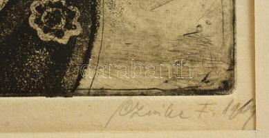 Czinke Ferenc (1926-2000): Szlovák tánc. Foltmaratás, papír-karton, jelzett, 55×29 cm