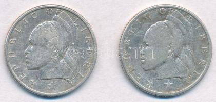Libéria 1960-1961. 25c Ag (2xklf) T:2-
Liberia 1960-1961. 25 Cents Ag (2xdiff) C:VF