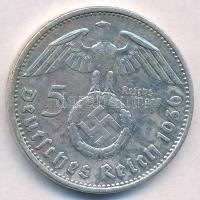 Német Harmadik Birodalom 1936A 5M Ag "Hindenburg" T:2,2- German Third Reich 1936A 5 Mark A...