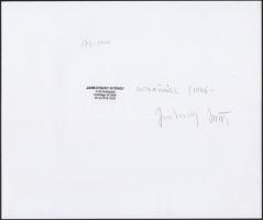 1986 Jankovszky György(1946-): Víkend ház XIV/B, feliratozva, aláírt, pecséttel jelzett, kartonra ka...