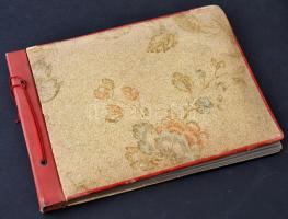 1949 Alsóörs, vasúti felüljáró építését bemutató fotóalbum, 43 db beragasztott képpel, 6×6és 6×9 cm