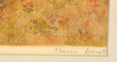 Mario Dorett (?-): Tündér. Szitanyomat, papír, jelzett, üvegezett keretben, 47×29 cm