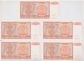 Horvátország / Krajna Szerb Köztársaság 1993. 1.000.000.000D (5x) sorszám nélkül T:I 
Croatia / Rep...