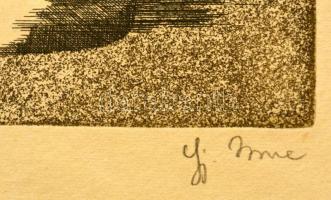 Ifj Imre István (1950-): Szárnyaló képzelet. Rézkarc, papír, jelzett,19×14,5 cm