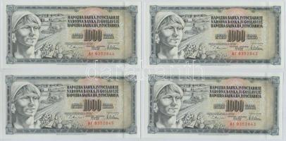 Jugoszlávia 1978. 1000D (10x) sorszámkövetők, valamint mindegyiken nyomdahiba "GUVERNE" T:...