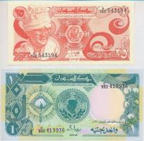 Szudán 1983. 25P + 1987-1990. 1Ł T:I Sudan 1983. 25 Piastres + 1987-1990. 1 Pound C:UNC