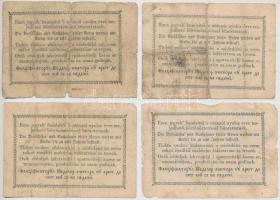 1849. 15kr (2x) + 30kr (2x) "Kossuth bankó" T:III-,IV