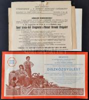 Vegyes papírrégiség tétel: meghívók, iratok, ismertető füzetek, prospektusok, stb., érdekes, átnézés...