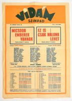 cca 1960 Két db színházi plakát 30x44 cm